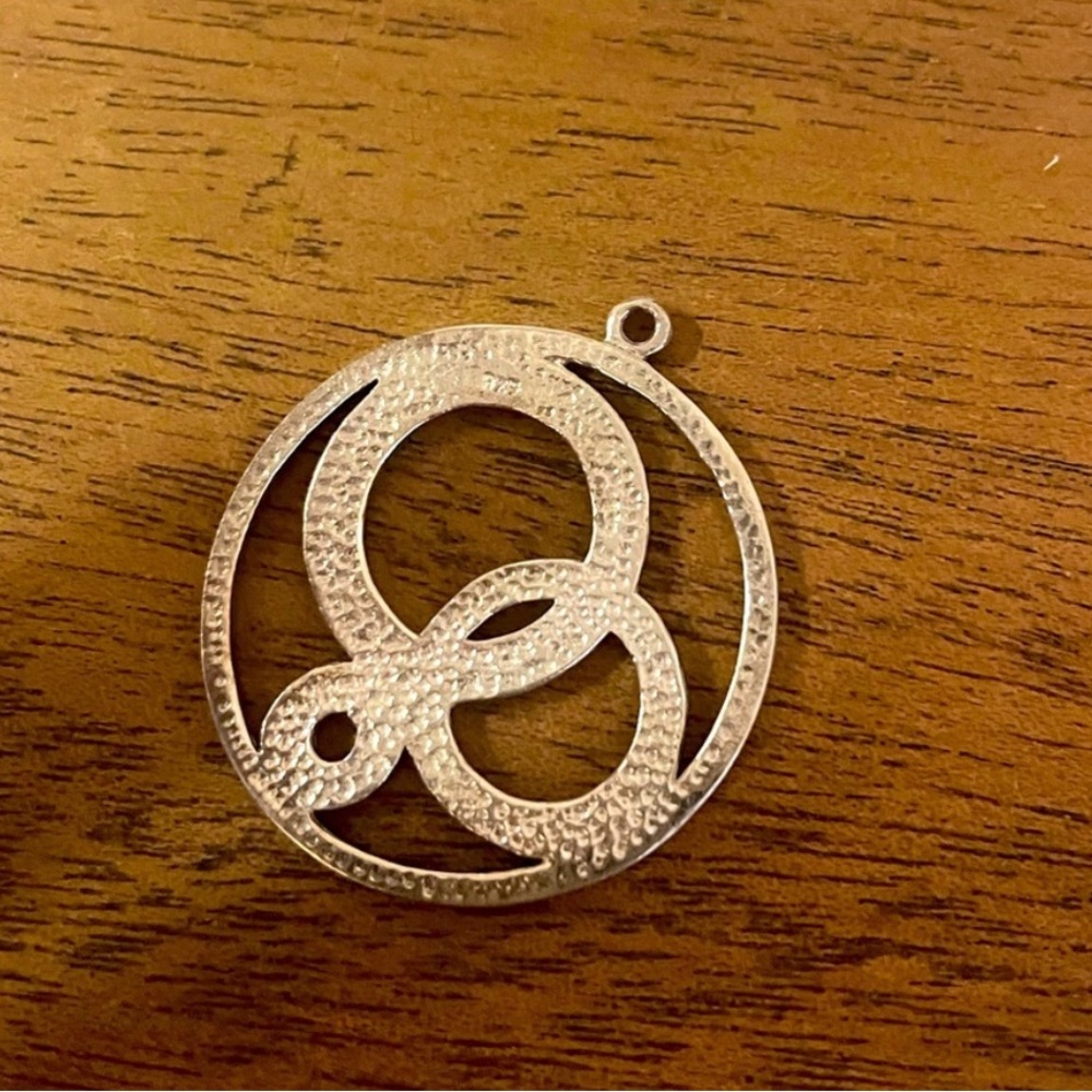 Textured Silver Oval Pendant